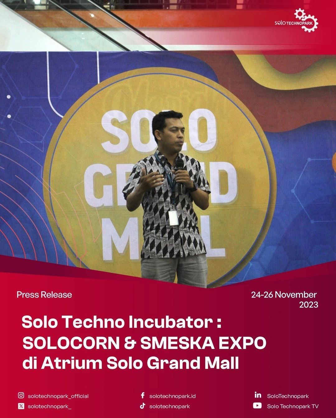 Atamagri berpartisipasi dalam Solocorn dan Smeska Expo yang diselenggarakan oleh Solo Techno Incubator pada tanggal 24-26 November 2023 di Atrium Solo Grand Mall! 